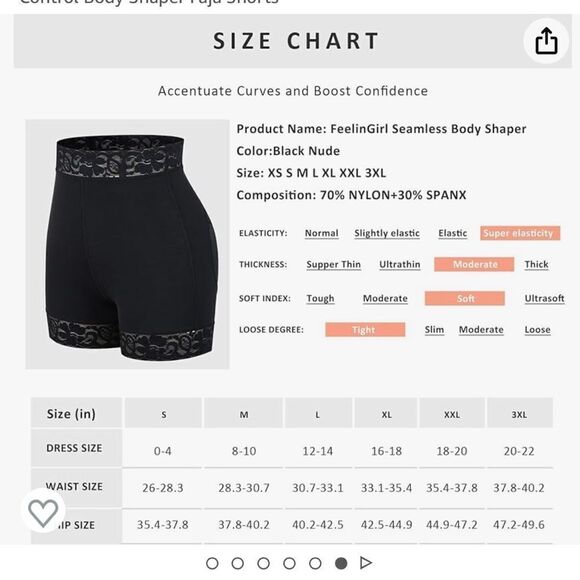 JOSHINE LW Butt Lifter Panties Hip Enhancer Shapewear Tummy Control Black XS Nwt - Picture 7 of 13